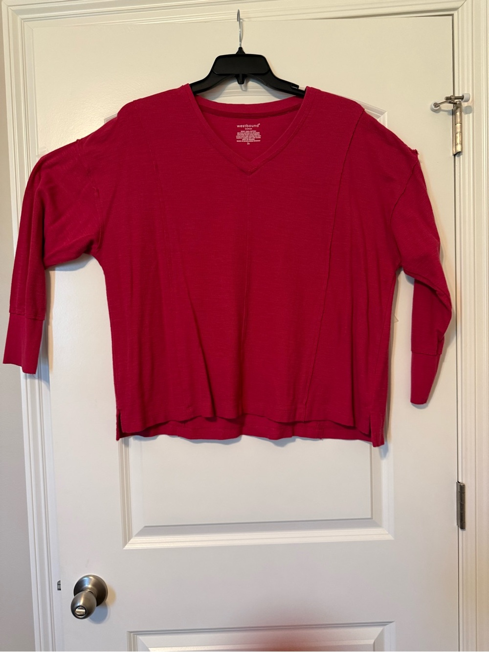 Westbound Women's Scoop Neck Sweater in Bright Pink